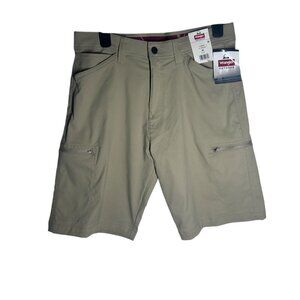 Wrangler Flex Waist Cargo Shorts Men's Size 30‎ Beige Outdoor 10" Inseam NEW